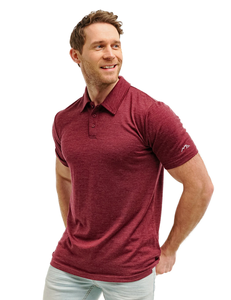 Men's Merino Polo 180 Burgundy