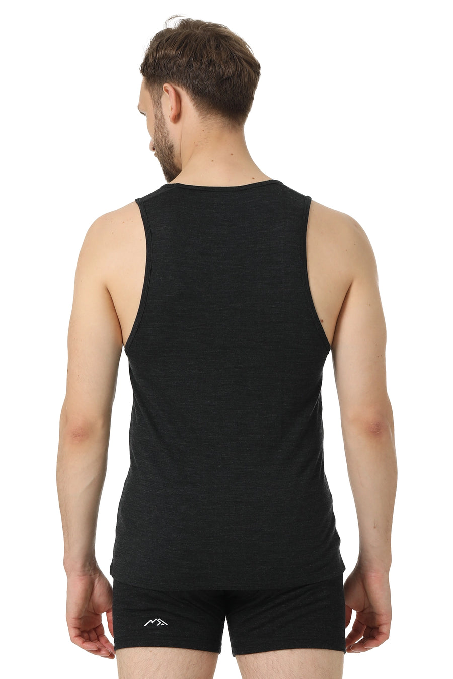 Men's Merino Wool Tank A-Shirt 180 Charcoal Grey
