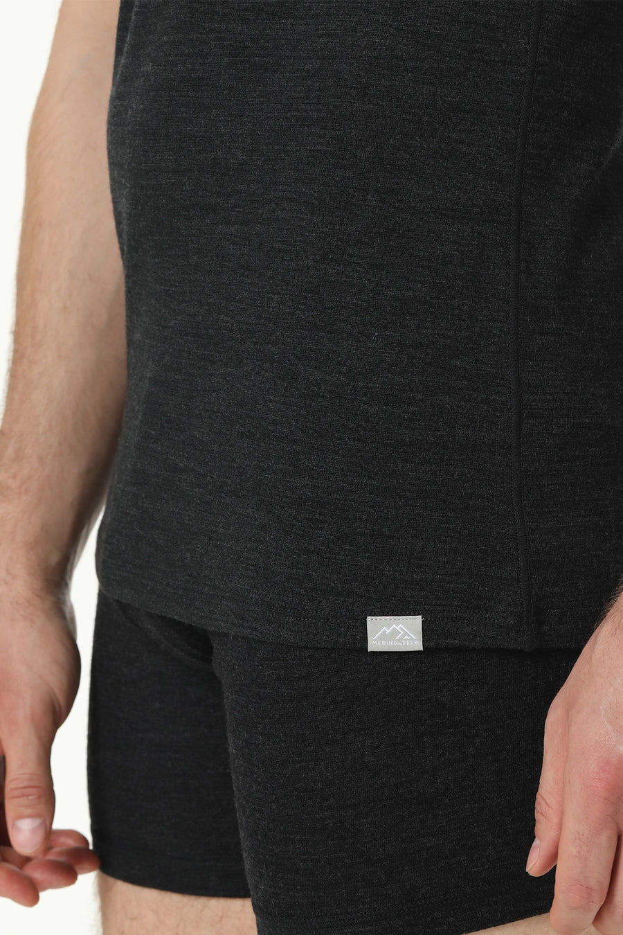 Men's Merino Wool Tank A-Shirt 180 Charcoal Grey