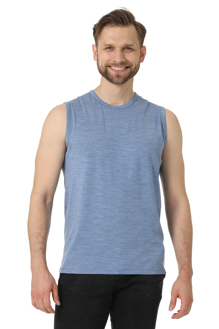Men's Merino Wool Tank Top 180 Deep Blue