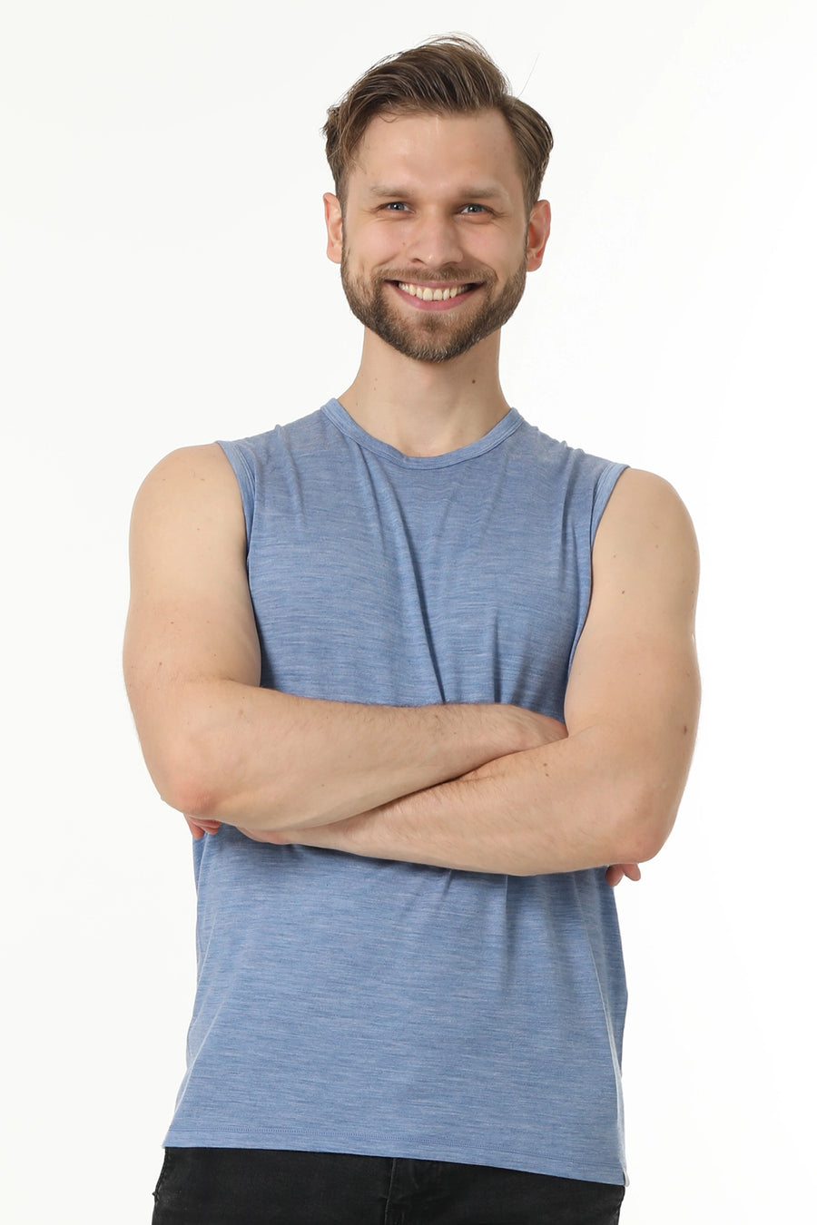 Men's Merino Wool Tank Top 180 Deep Blue