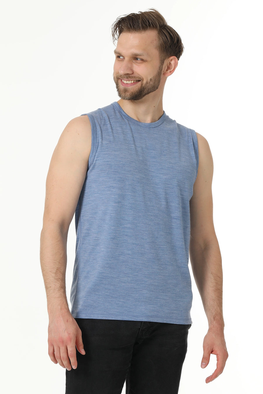 Men's Merino Wool Tank Top 180 Deep Blue