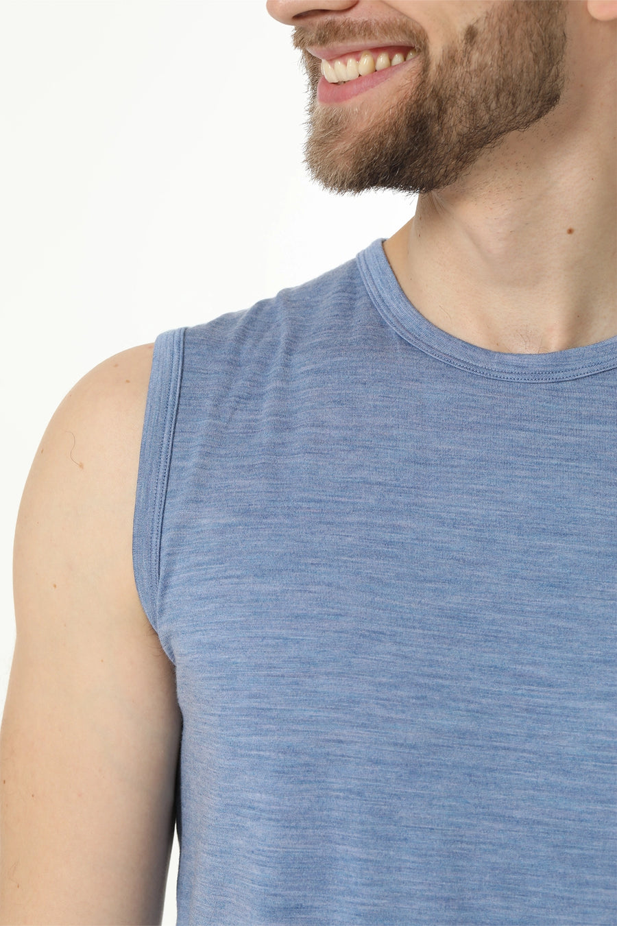 Men's Merino Wool Tank Top 180 Deep Blue