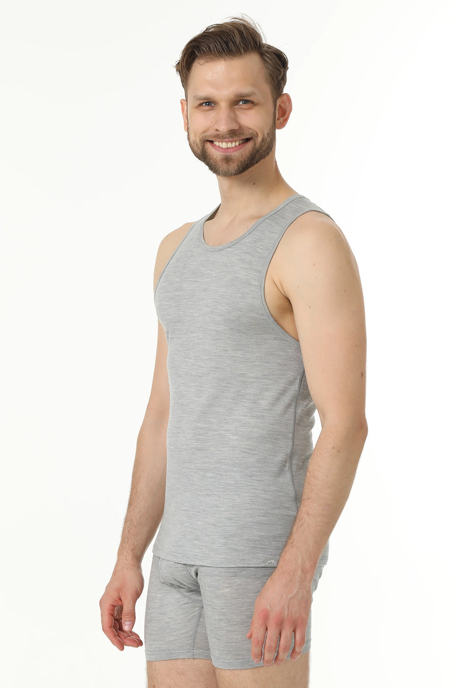Men's Merino Wool Tank A-Shirt 180 Heather Grey