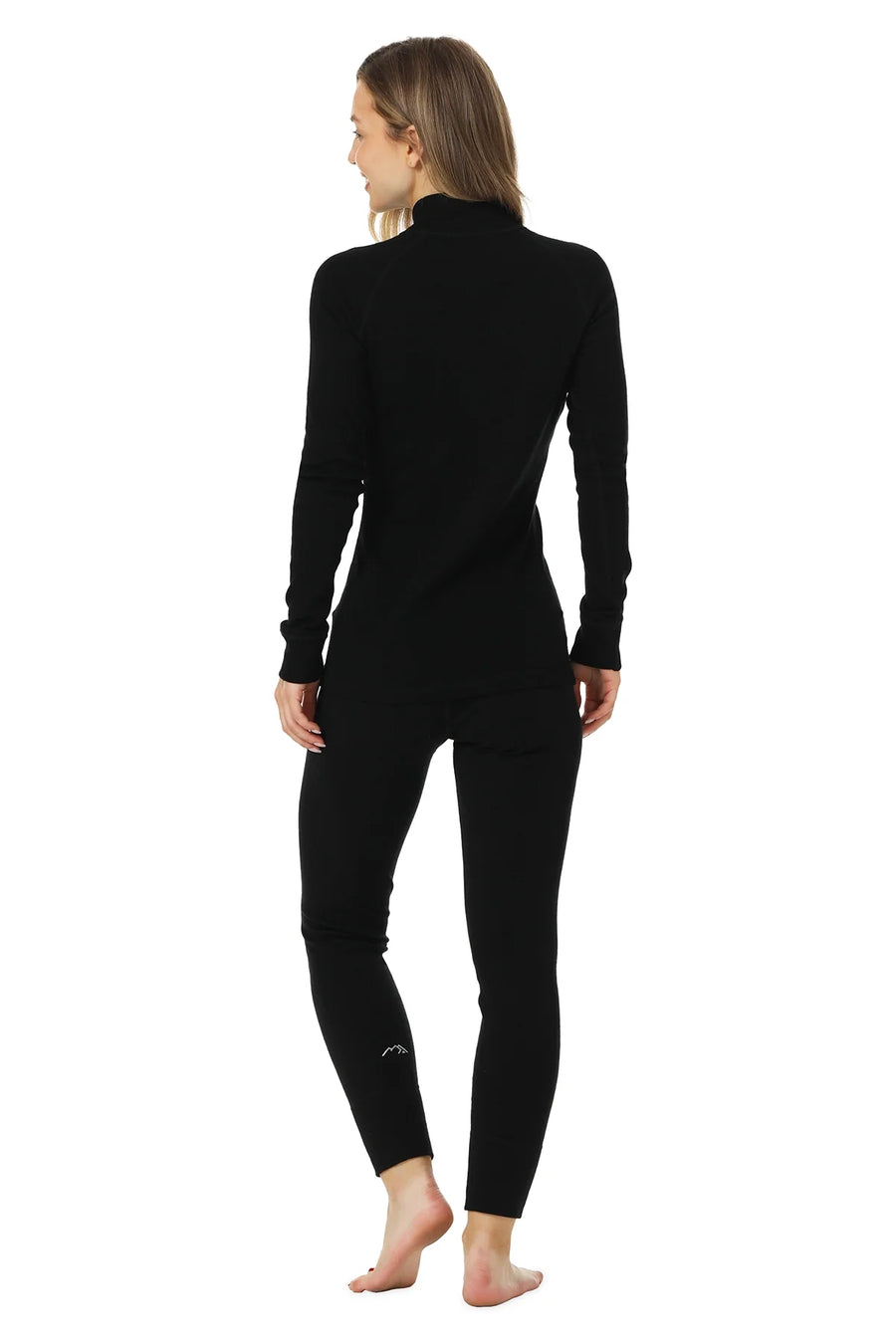 Ensemble thermique mérinos 250 noir à fermeture éclair pour femme