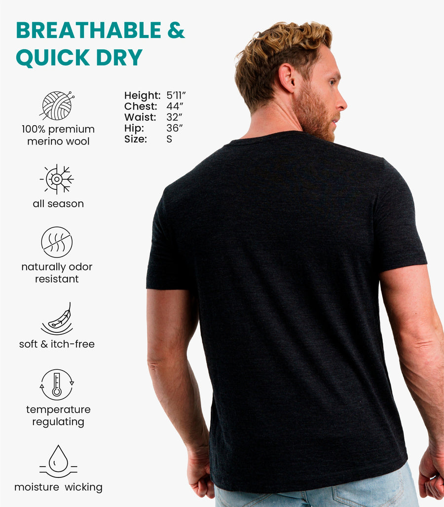 Men's Merino T-shirt 180 Charcoal Grey (+socks)