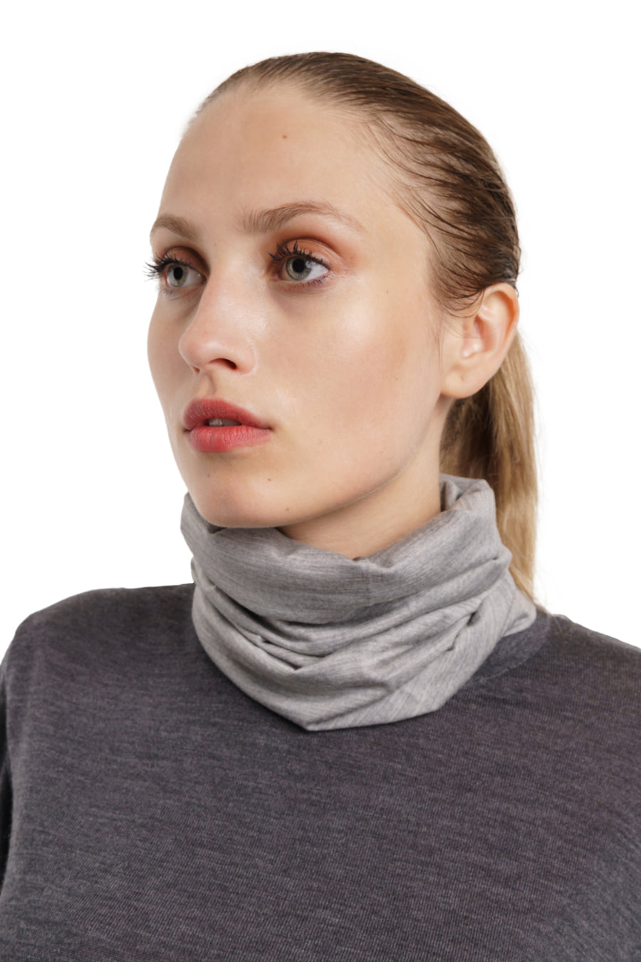Merino Neck Gaiter 165 Grey Melange