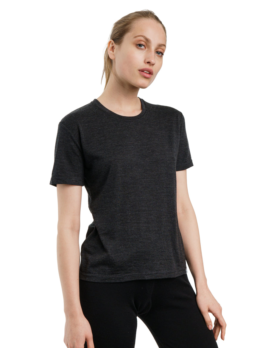 Women's Merino T-shirt 180 Charcoal | Crewneck (+socks)