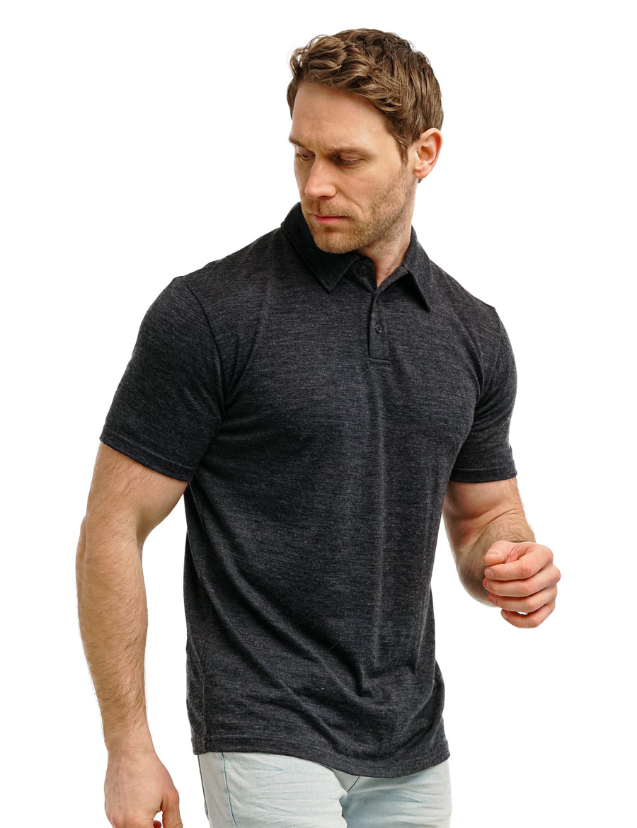 Men's Merino Polo 180 Charcoal