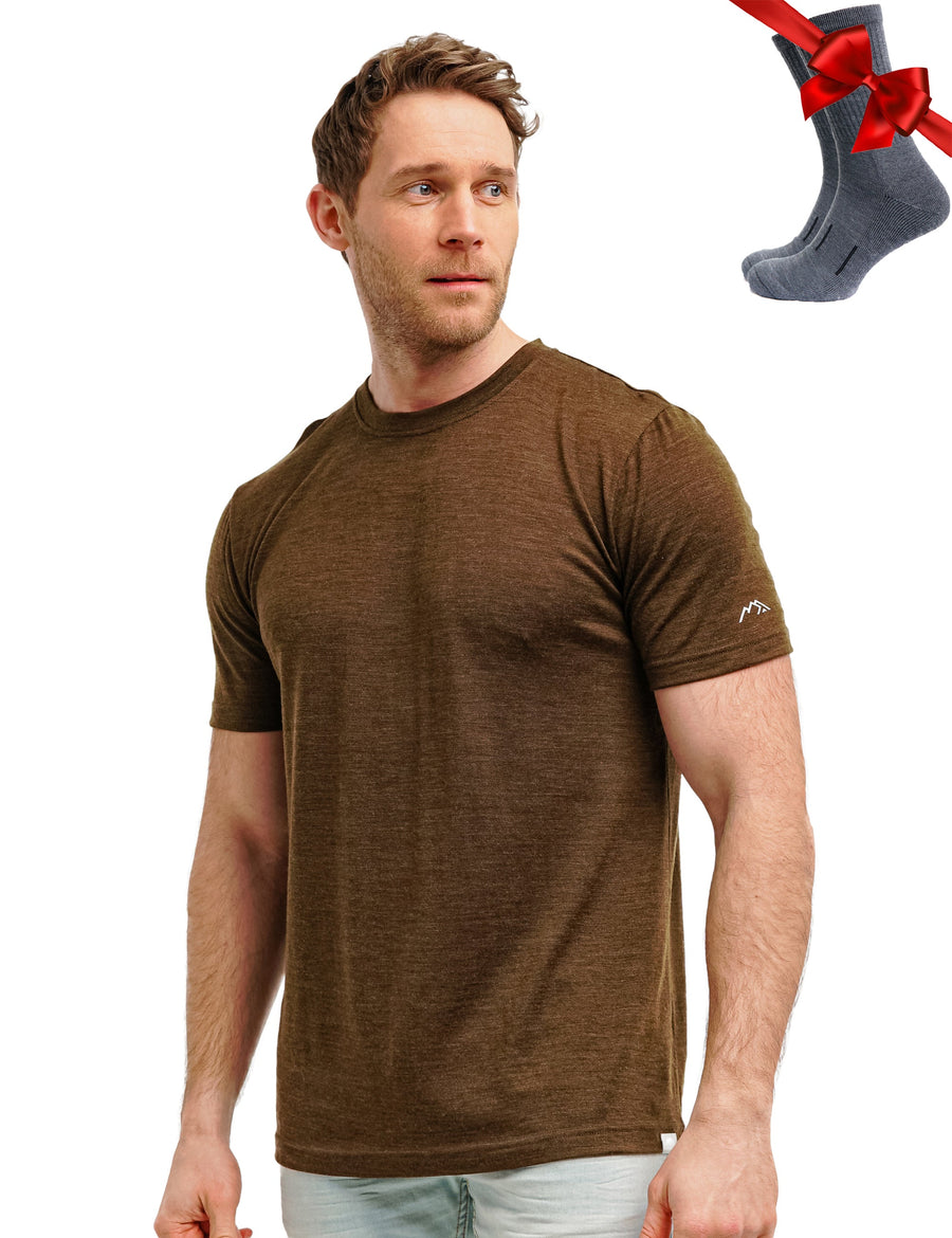 Men's Merino T-shirt 180 Artichoke Green (+socks)