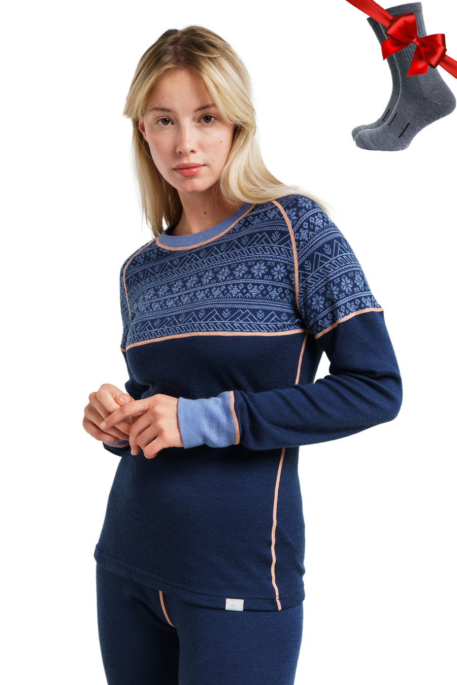 Women's Merino Long 250 Nordic Tale Berry