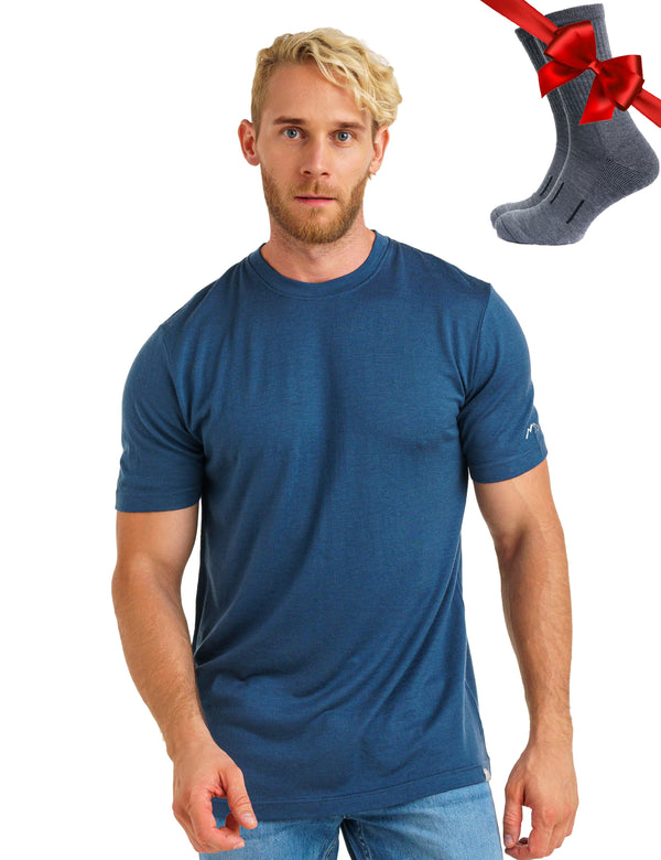 Men's Merino T-shirt 180 Denim (+socks)