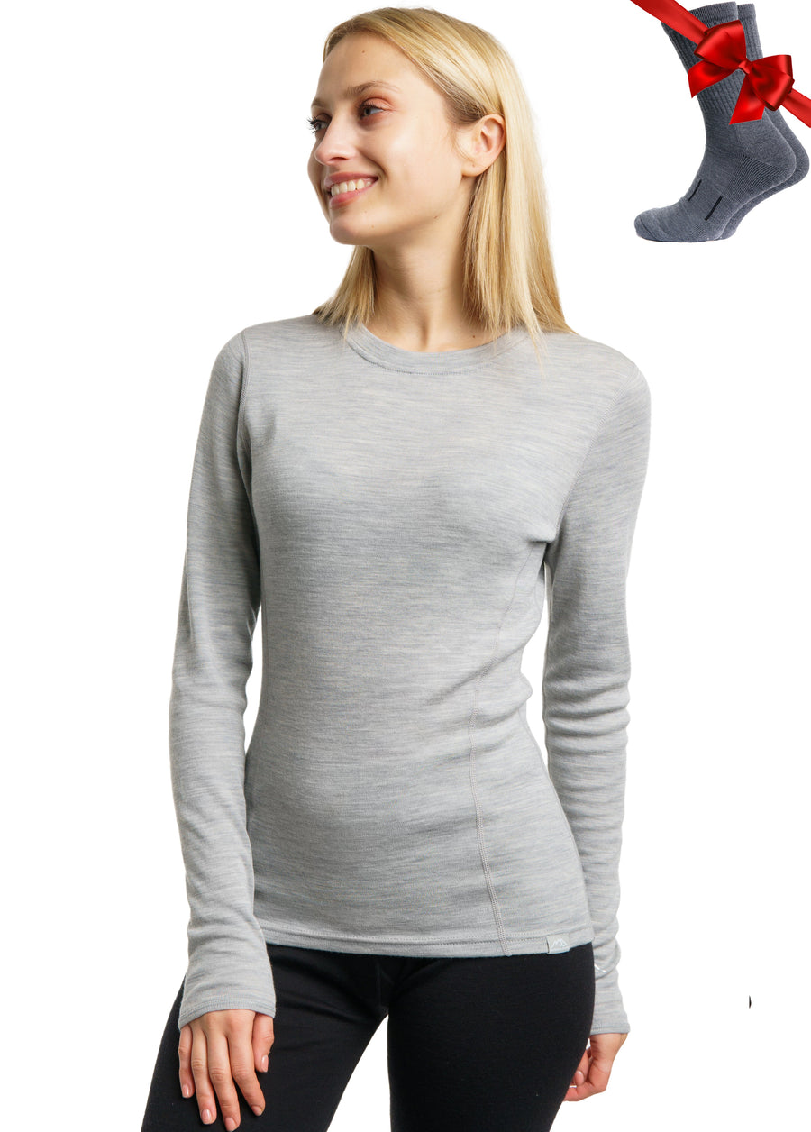 Women's Merino Long Sleeve 250 Gray Heather