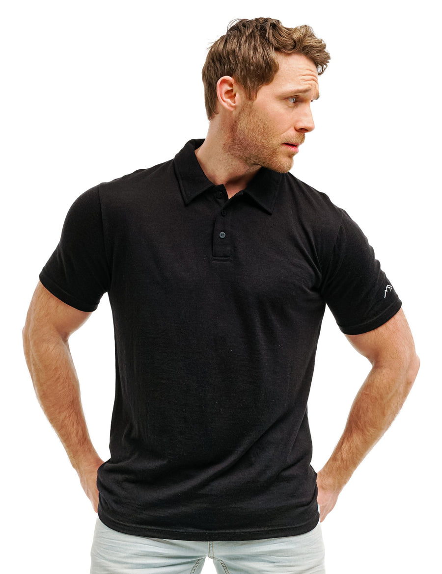 Men's Merino Polo 180 Black