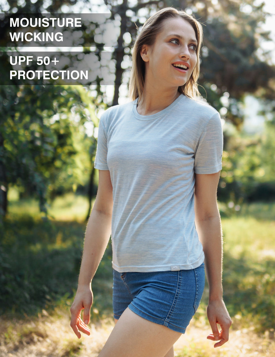 Women's Merino T-shirt 180 Heat Black | Crewneck (+socks)