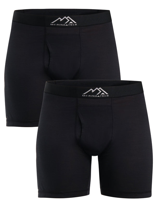 Men's Merino Boxers 190 Black (2 pack)