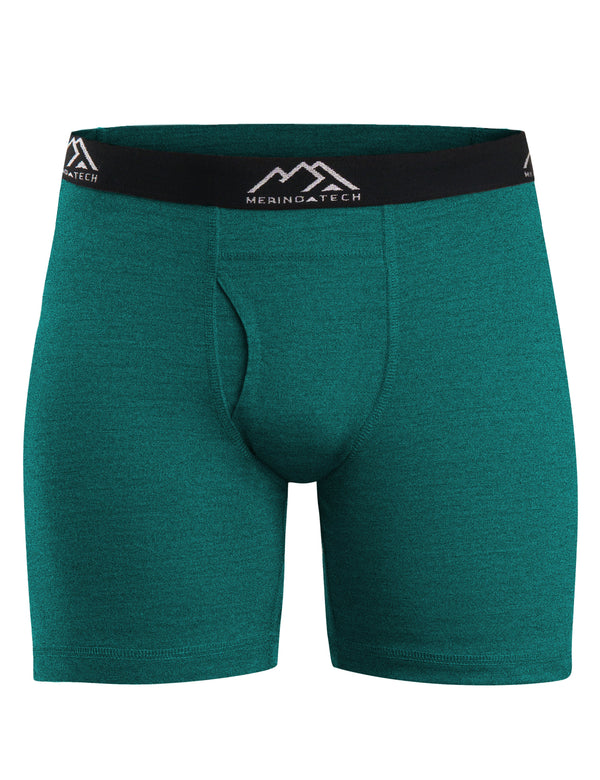 Boxer en mérinos pour hommes 190, coupe courte, vert forêt
