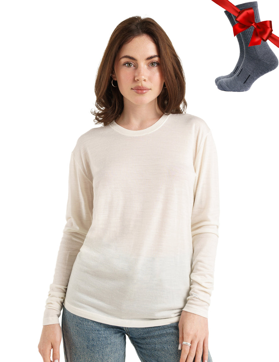 Women's Merino Long Sleeve 165 Snow White