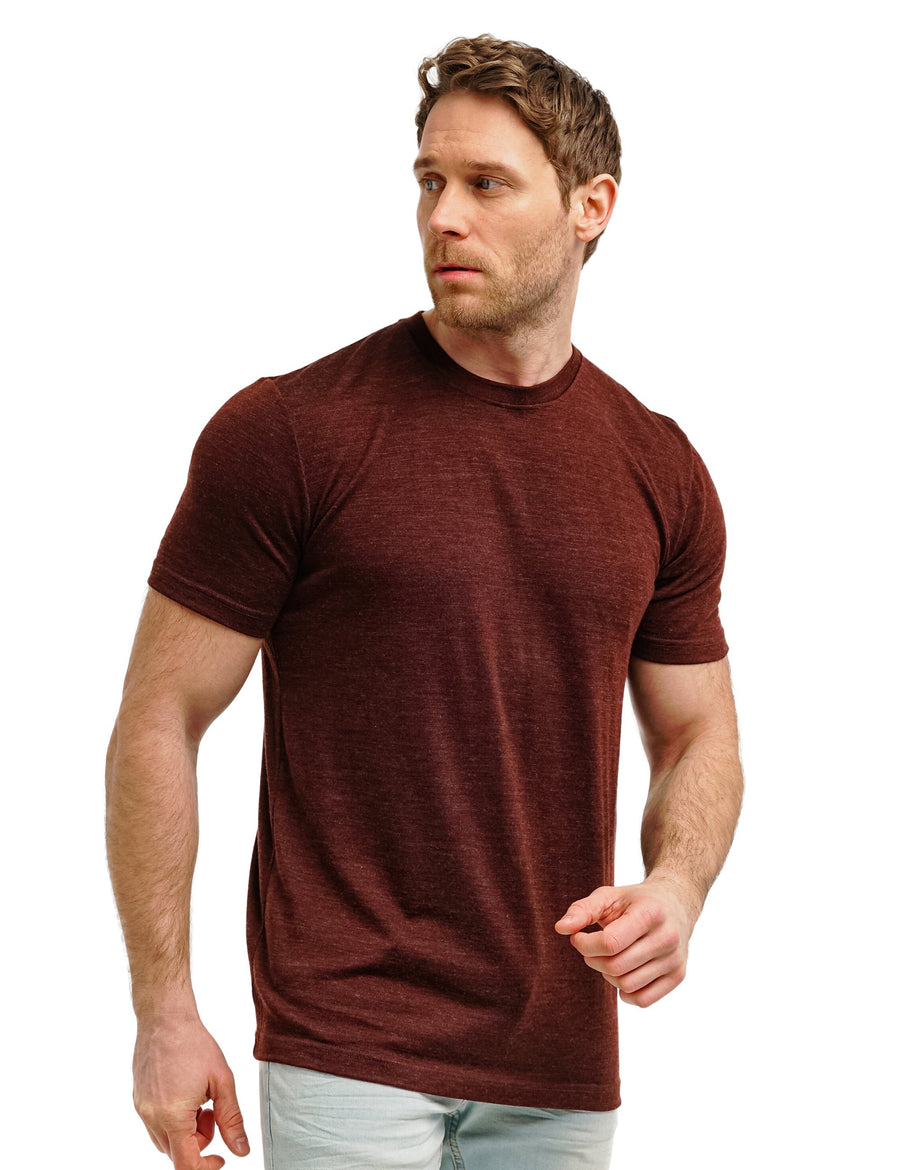Men's Merino T-shirt 180 Bordo Wine (+socks)