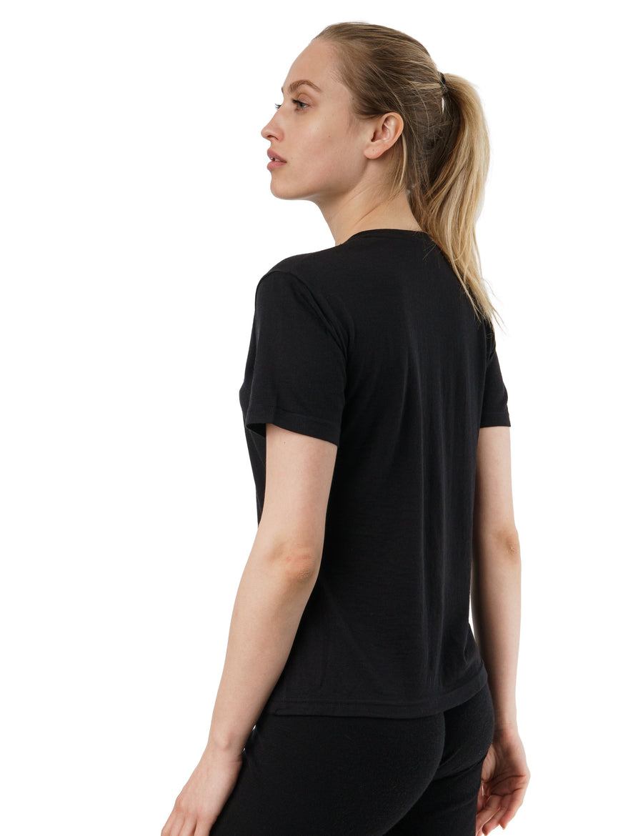 Women's Merino T-shirt 180 Heat Black | Crewneck (+socks)
