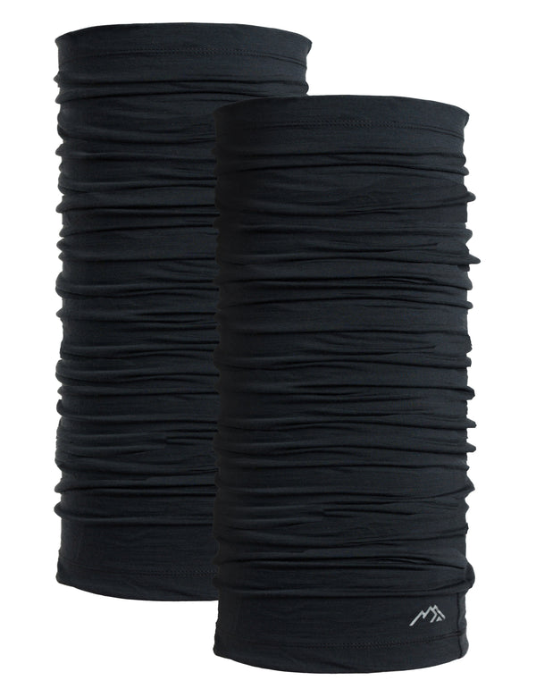 Cache-cou en laine mérinos anthracite (lot de 2)