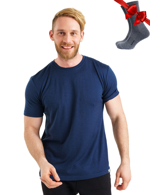 Men's Merino T-shirt 180 Navy (+socks)