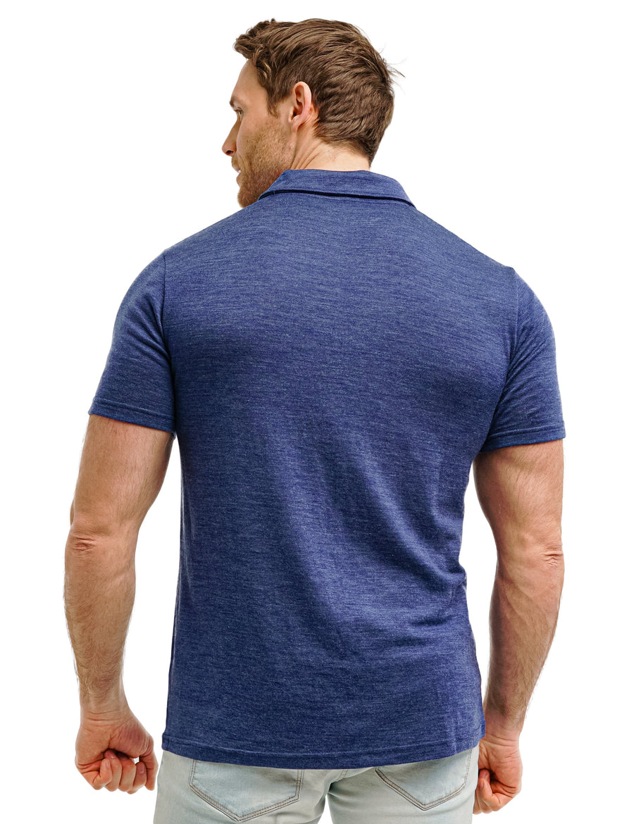 Men's Merino Polo 180 Windsor Blue