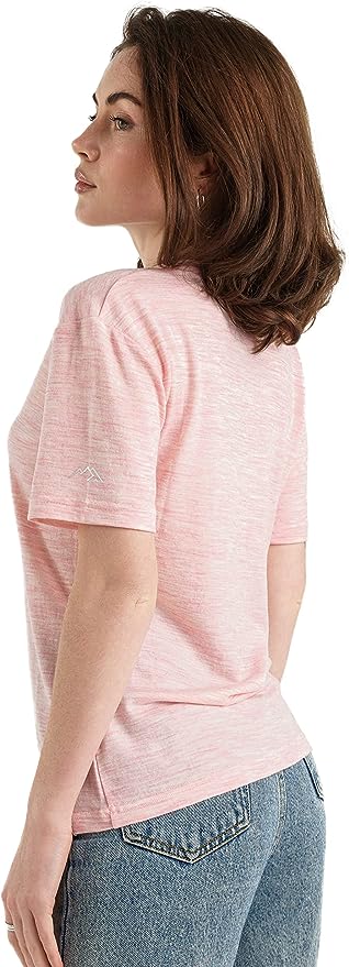 Women's Merino T-shirt 180 Heather Pink | Crewneck (+socks)