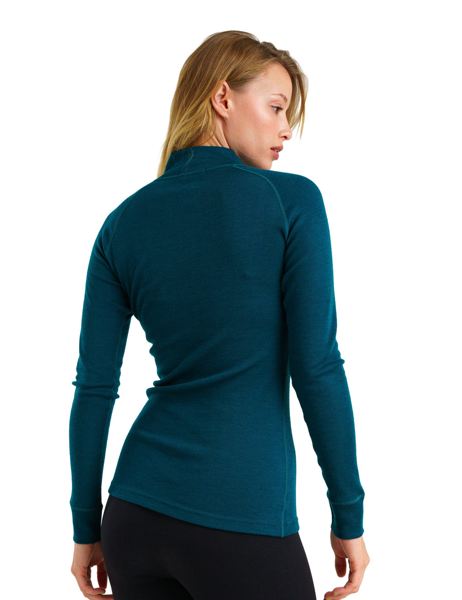 Women's Merino Half Zip Long Sleeve 250 Deep Teal