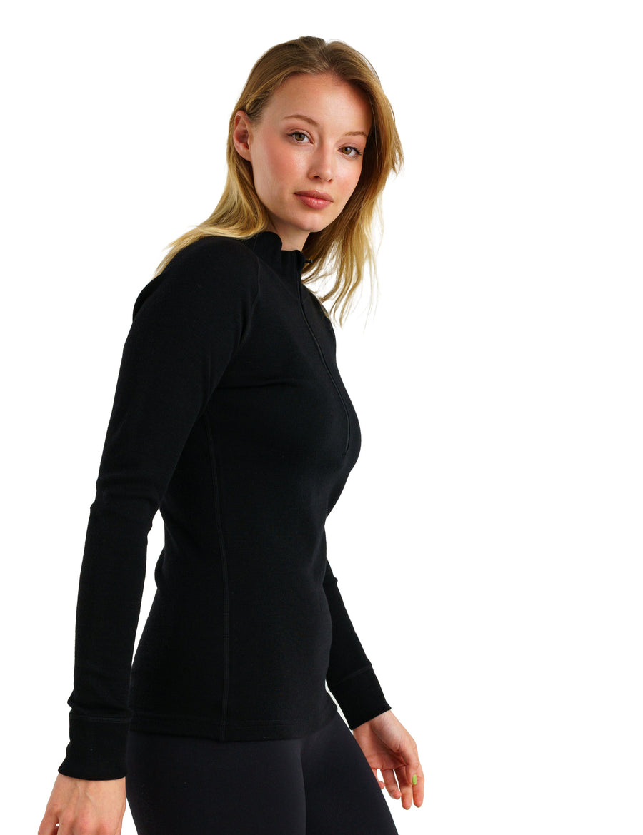 Women's Merino Half Zip Long Sleeve 250 Black