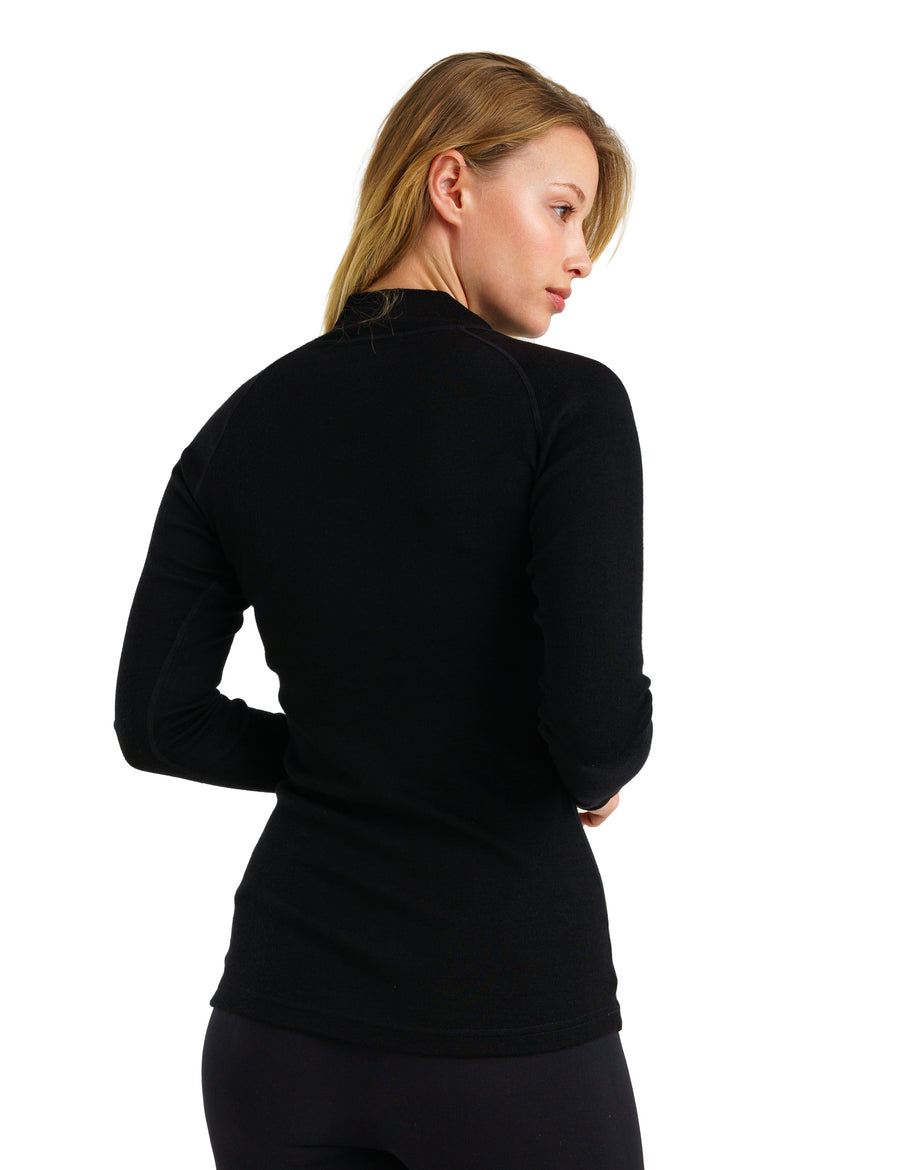 Women's Merino Half Zip Long Sleeve 250 Black
