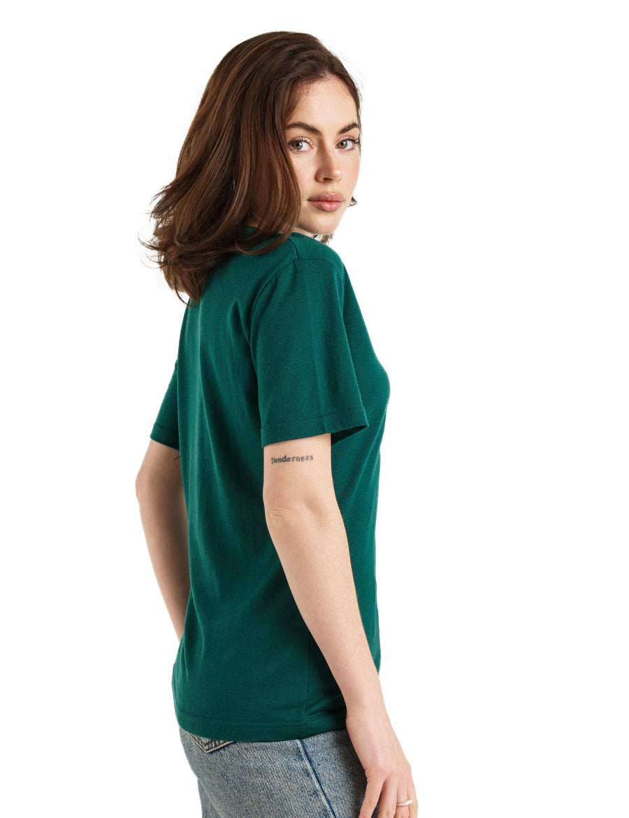 Women's Merino T-shirt 180 Forest Green | Crewneck (+socks)