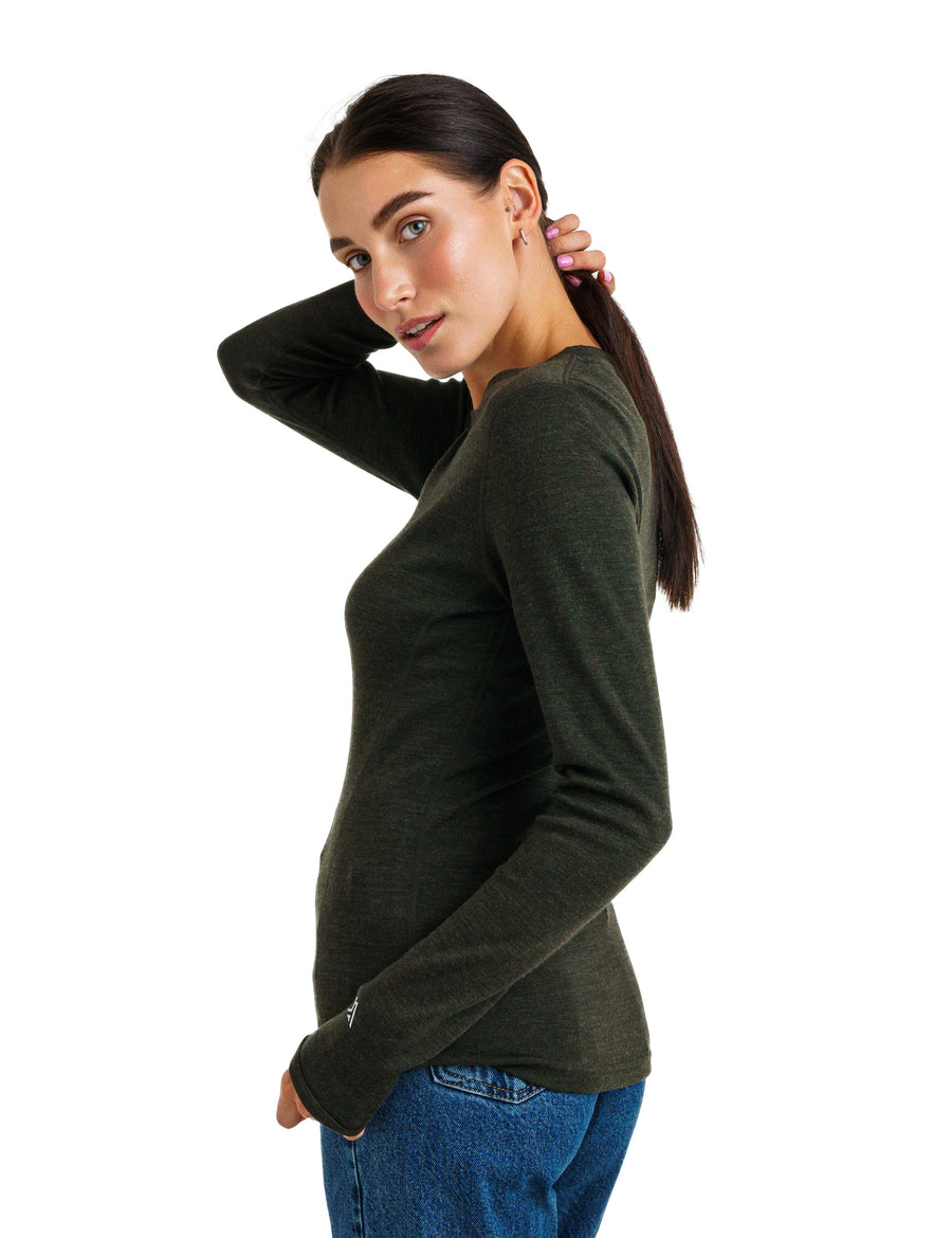 Women's Merino Long Sleeve 320 Army Green