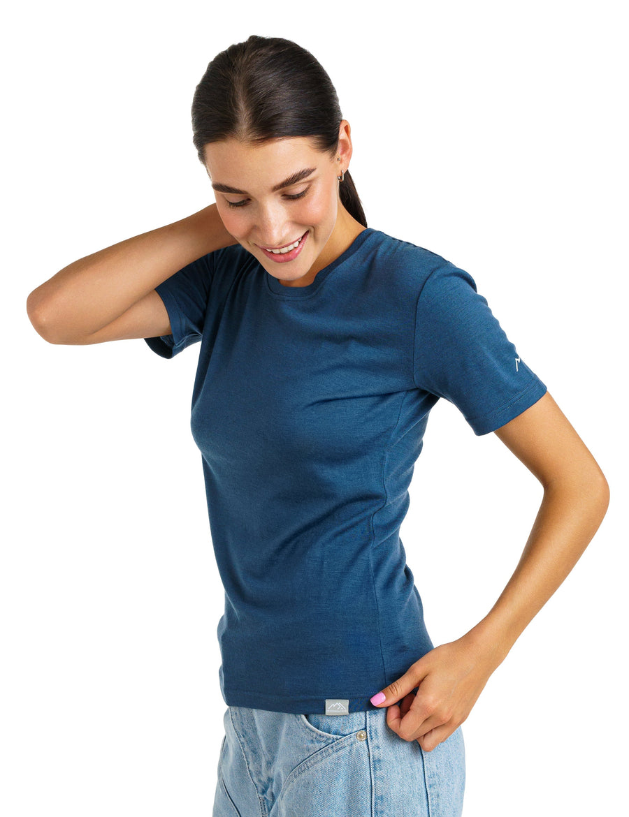 Women's Merino T-shirt 180 Denim | Crewneck