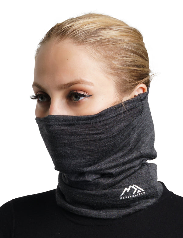 Merino Neck Gaiter 165 Heathered Black