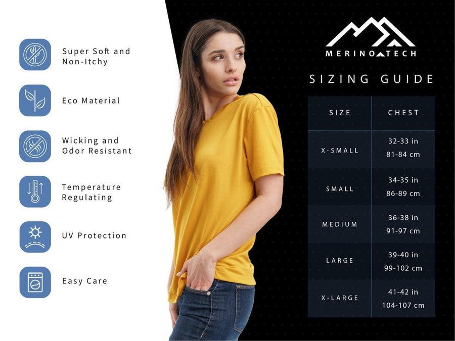Women's Merino T-shirt 180 Black | V-Neck (+socks)